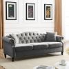 3-seater + 3-seater Combination sofa.Grey Velvet W834S00064 - as Pic