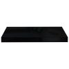 Floating Wall Shelves 2 pcs High Gloss Black 19.7"x9.1"x1.5" MDF - Black