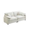 Warm and Cozy Living Room Sofa with 4 Pillows Upholstered Large Deep Seat 2 Seater Sofa for Living Room, Beige Corduroy - as Pic