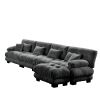 Free Combination, Modular Sectional Sofa,L Shaped Couch for Living Room, 4-Seater Comfy Cloud Couch with Convertible Ottoman, , Chenille Gray