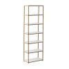 6-Shelf Metal Frame Bookcase - White