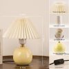 Pottery ceramics table lamp pleated lampshade bedside lamp ambient night light - one-size
