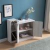 Bar Cabinet, Wine Bottle Storage Display Kitchen Cabinet, Holds 4 Wine Bottles- White Oak - as Pic