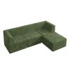 L shape Modular Sectional Sofa, Compressed Sectional Sofa Modern Minimalist Style Corduroy Couch-GREEN