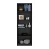 Bookcase 4-Shelves Benzoni, Office, Black - Black