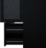 Modern Wooden Armoire Wardrobe Closet with 2 Doors, Hanging Rods, 2 Drawers, Mirror, Shelving, Black 31.5" W x 19.69" D x 70.87"