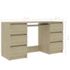 Writing Desk Sonoma Oak 55.1"x19.7"x30.3" Engineered Wood - Brown