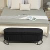 COOLMORE Storage Ottoman,Bedroom End Bench,Upholstered Fabric Storage Ottoman with Safety Hinge, Entryway Padded Footstool