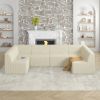 U shape Modular Sectional Sofa, Compressed Sectional Sofa Modern Minimalist Style Corduroy Couch, BEIGE