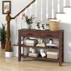 3-tier Console Table with 2 Drawers for Living Room Entryway - as show