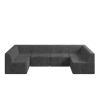 U shape Modular Sectional Sofa, Compressed Sectional Sofa Modern Minimalist Style Corduroy Couch, GREY