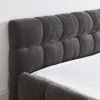 Queen Size Upholstered Bed Frame with Thick Fabric, Chenille Fabric Grounded Queen Size Platform Bed with Headboard.Dark Grey(68''*86.5''*23.5'')