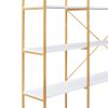 78 Inch 4 Tiers Home Office Bookcase Bookshelf, Storage Cabinet Display Shelf, X Bar Gold Frame - Golden+White