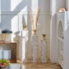 Floor Metal Vases Decorated White Metal vases Set of 3 gorgeous home decoration large glazed metal vases 24in/28.7in/33.5in height - as Pic
