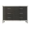 Elegant High Gloss Dresser with Metal Handle,Mirrored Storage Cabinet with 6 Drawers for Bedroom,Living Room - Black - MDF