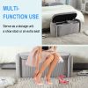 COOLMORE Storage Ottoman,Bedroom End Bench,Upholstered Fabric Storage Ottoman with Safety Hinge (Light Gray) - as Pic