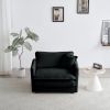 Modern Sofa Couch, 3 Piece Set Extra Deep Seat Sectional Sofa, Oversized Sofa, 3 Seat Sofa, Loveseat and Single Sofa, Black Chenille - as Pic