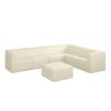 L shape Modular Sectional Sofa,DIY Compressed Sectional Sofa Modern Minimalist Style Corduroy Couch-BEIGE - as Pic