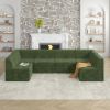 U shape Modular Sectional Sofa, Compressed Sectional Sofa Modern Minimalist Style Corduroy Couch, GREEN