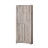 Particleboard veneer, retro gray, 2-door, 4-shelf wooden wardrobe - as picture