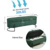 COOLMORE Storage Ottoman,Bedroom End Bench,Upholstered Fabric Storage Ottoman with Safety Hinge (Emerald) - as Pic