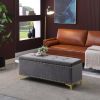 Large Storage Benches Set, Nailhead Trim 2 in 1 Combination Benches, Tufted Velvet Benches with Gold Leg