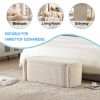 COOLMORE Storage Ottoman,Bedroom End Bench,Upholstered Fabric Storage Ottoman with Safety Hinge (Beige) - as Pic