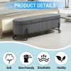 COOLMORE Storage Ottoman,Bedroom End Bench,Upholstered Fabric Storage Ottoman with Safety Hinge, Entryway Padded Footstool, Ottoman Bench