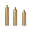 Floor Metal Vases Decorated White Metal vases Set of 3 gorgeous home decoration large glazed metal vases 25.2in/29.33in/34.25in height - as Pic