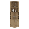 Bar Cabinet Papprika, 8 Wine Cubbies, Double Door, Dark Brown Finish - as Pic