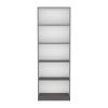 Bookcase 4-Shelves Benzoni, Office, Matt Gray / White - Matt Gray / White
