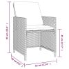 9 Piece Patio Dining Set with Cushions Poly Rattan Black - Black