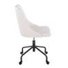 Marche Contemporary Adjustable Office Chair with Casters in Black Metal and White Faux Leather by LumiSource - as Pic