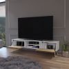 Tv Stand A Magness, Living Room, White / Macadamia - White / Macadamia