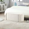 COOLMORE Storage Ottoman,Bedroom End Bench,Upholstered Fabric Storage Ottoman with Safety Hinge (Beige) - as Pic