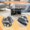 Versatile MDF Black Round Coffee Table for Various Interior Styles, with Product Dimensions of 31.5*31.5*13.98