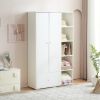 Bedroom Armoire, Wardrobe Armoire Closet, Drawers and Shelves, Handles, Hanging Rod, for Bedroom , White - as picture