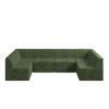 U shape Modular Sectional Sofa, Compressed Sectional Sofa Modern Minimalist Style Corduroy Couch, GREEN