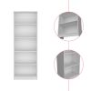 Bookcase 4-Shelves Benzoni, Office, White - White