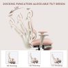 Foam office chair, ergonomic office chair, foam base, adjustable headrest, armrests, foot rests, with hanger- Pink