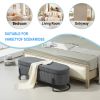 COOLMORE Storage Ottoman,Bedroom End Bench,Upholstered Fabric Storage Ottoman with Safety Hinge, Entryway Padded Footstool, Ottoman Bench