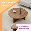 Versatile Walnut-Finished MDF Round Coffee Table for Diverse Interior Styles, with Dimensions of 31.5*31.5*13.98 Inches
