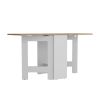 Folding Dining Table Evart, Living Room, White / Macadamia - White / Macadamia