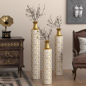 Floor Vases Gold Large Vases - 32/28/24 inch decorative high vases set of 3 Vintage Large vases