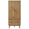 Wardrobe OTTA 30.1"x20.9"x67.7" Solid Wood Pine - Brown