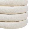 Fuji 49" Upholstered Oval Storage Bench, Ivory White Boucle - as Pic
