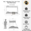 Same as B083P160614 Adam Sturdy Twin over Full Bunk Bed Metal White for Kids and Adult, Low Profile and Easy Climbing with Stable Ladder - as Pic