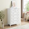 Modern 6 Drawers Dresser 6 Drawers Cabinet,Chest of Drawers Closet Organizers and Storage Clothes Storage Drawers Cabinet- White