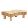 42.52 Inch Modern Wooden Handcraft Drum Coffee Table Irregular Shaped Coffee Table Natural - Solid Wood+MDF