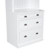 83.4"Tall Bookshelf with LED Lighting, Modern Bookcase with 3 Drawer and Open Shelves,Storage Bookshelf for Living Room,Home Office - White